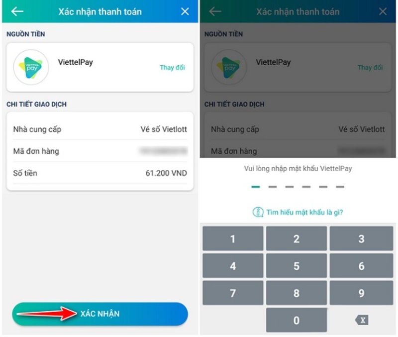 Hướng dẫn các bước mua xổ số online chi tiết trên Viettel Pay